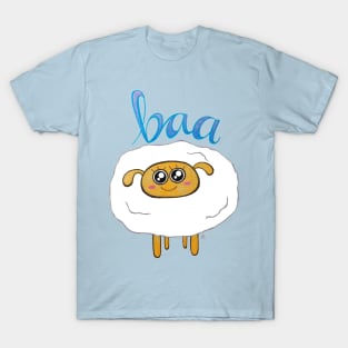 Baa Baa Cute Sheep - A Happy Kawaii White Sheep T-Shirt